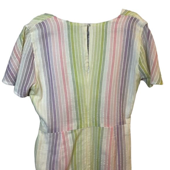Majorelle Revolve Evelyn Pastel Striped Wrap Mini Dress Cut Out Size XL Like New - Picture 8 of 9